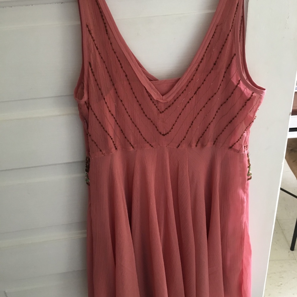 Free People Chiffon Pop Champagne Dress - Picture 4 of 4
